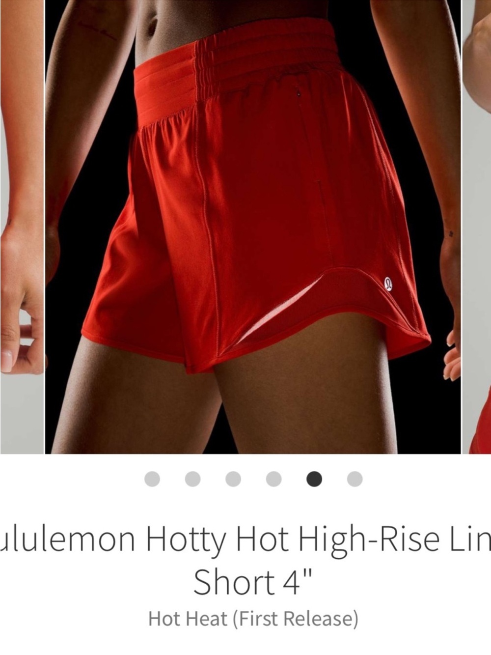 Lululemon Hotty Hot High Rise Shorts 4" Hot Heat Sz 4